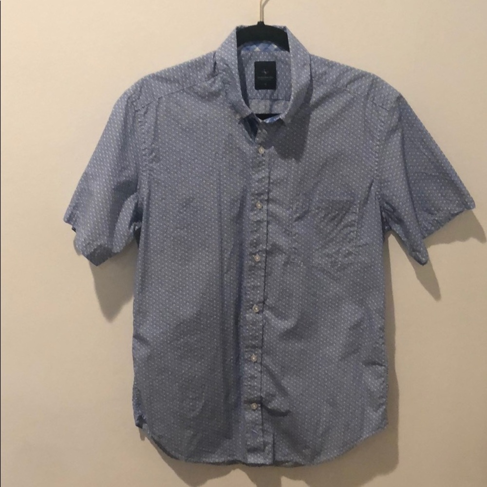 Blue short sleeve button down shirt